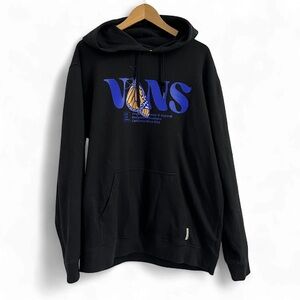 Vans Black Hoodie with Blue and Orange Graphic